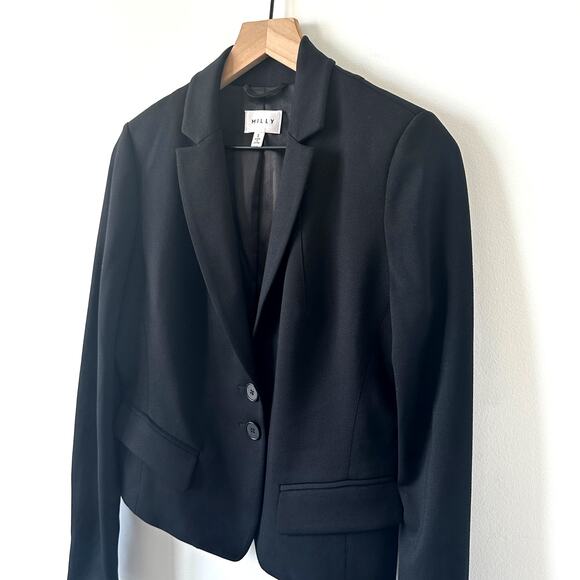 MILLY Ponte Blazer Jacket Black Size S - Picture 4 of 9